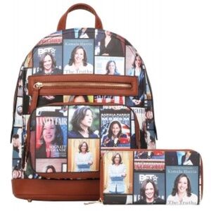 Stylish Multicolor Women's Backpack and Wallet Set